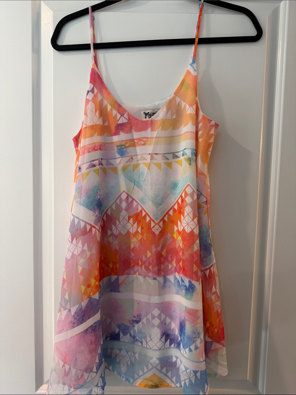 Show Me Your MuMu Multicolor Geometric Spaghetti Strap Tank